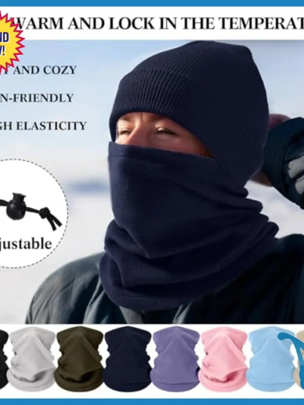 96-Piece Winter Hat Gloves Scarf Set for Adults, Knit Fleece Cold Weather